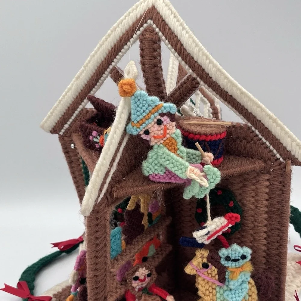 NORTH POLE COMPLETED Plastic Canvas‎ Santa's Workshop Christmas Hanging Mobile